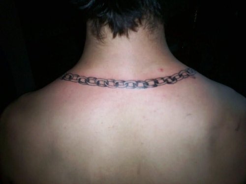 Neck Chain Tattoos For Men